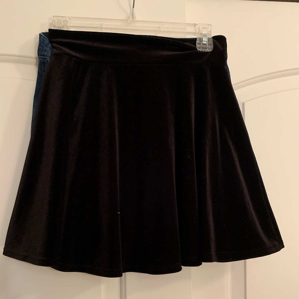 Black velvet skirt